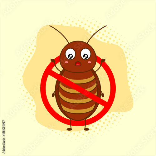 Cartoon cockroach. Vector illustration design. EPS 10.