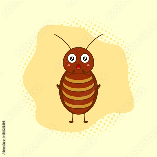 Cartoon cockroach. Vector illustration design. EPS 10.
