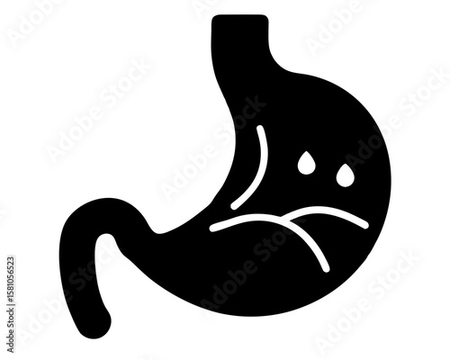 Stomach ache or diarrhea silhouette vector design