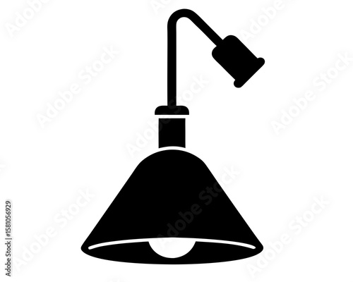 Surgery lamp silhouette vector white background