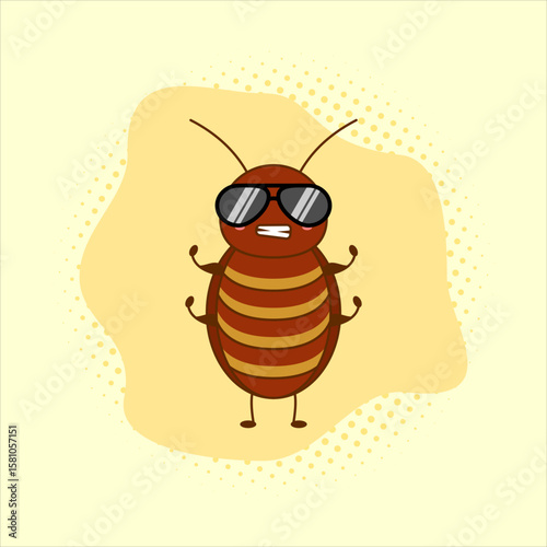 Cartoon cockroach. Vector illustration design. EPS 10.