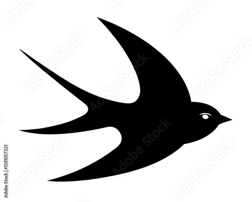 Swallow bird silhouette. Bird seagull Swallow pigeon vector illustration