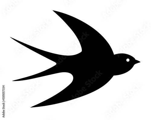 Swallow bird silhouette. Bird seagull Swallow pigeon vector illustration