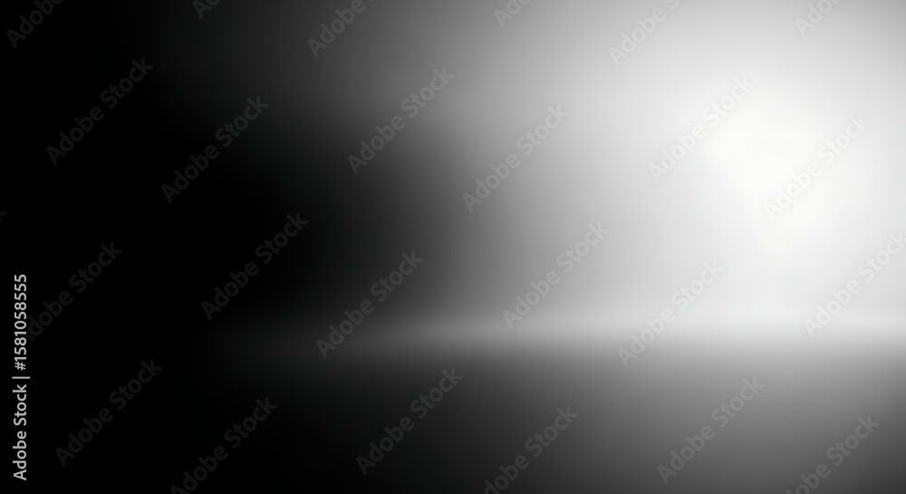Abstract gradient background with a bright light source transitioning from black to white, creating a sense of depth.