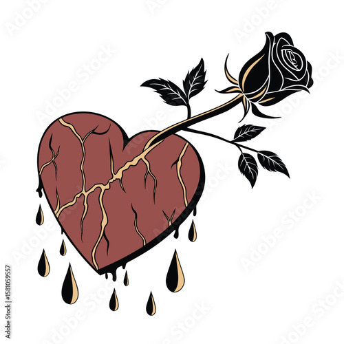 Love an unsettling heart-shaped form constructed from cracked, velvet-flesh