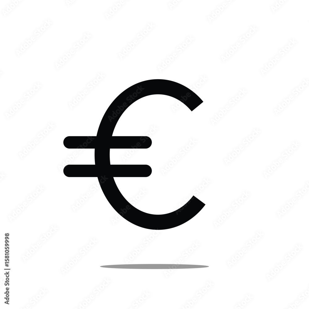 Obraz premium Euro icon flat editable icon mark&nbsp;set. Vector Illustration&nbsp;.&nbsp;EPS&nbsp;10&nbsp;. 