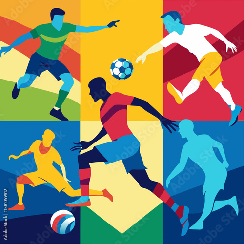 football players vector