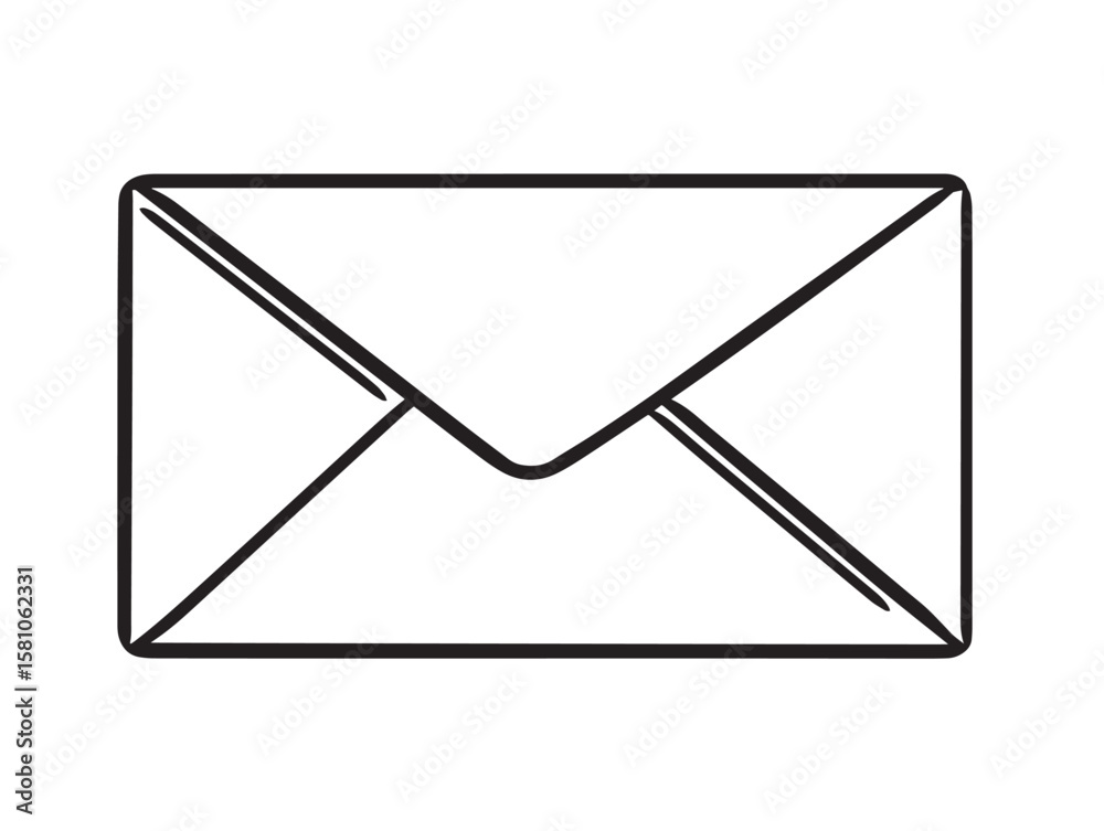 Email envelope icon fresh bright clean 2D vector art Email envelope icon fresh bright clean 2D vector art