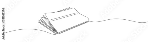 One line drawing of a stack of news newspapers. Vector illustration Editable stroke