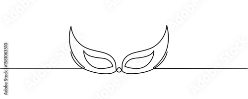 theater humor smile mask one line continuous line art Editable stroke