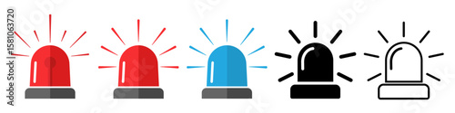 Flasher set icon. Vector illustration flashing lights