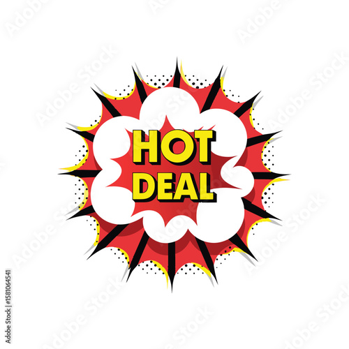 red sale label hot deal