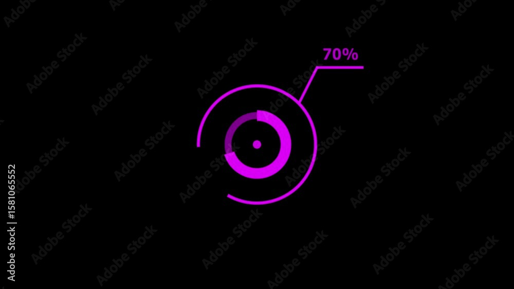 Loading icon animation 85% circle.85 percent circle round chart infographic .Loading bar and percentage Futuristic progress loading bar 0-100 percent.