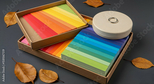 Rainbow Colored Paper Sheets for Art Craft Projects