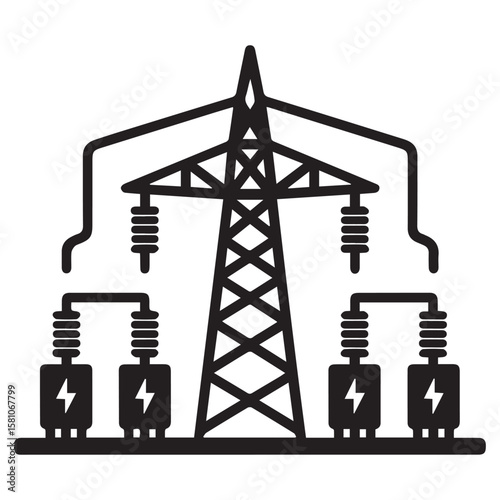 Power Supply Network with Transmission Towers and Control