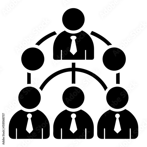 Depicts task delegation in a striking silhouette, presenting a clear concept on a clean white backdrop, perfect for business illustrations and web design.