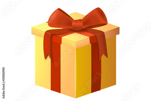 Colorful gift box icon isolated on white background. Vector illustration of wrapped present with ribbon and bow in vibrant colors.