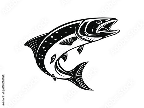 Barracuda silhouette vector illustration. Illustration of Barracuda, an awesome creature of the underwater blue sea, barracuda vector art.