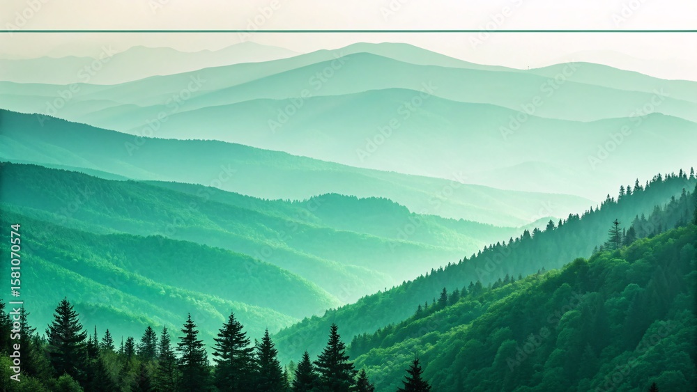 Fototapeta premium Abstract Transparent Green Gradient with Subtle Top Line V6