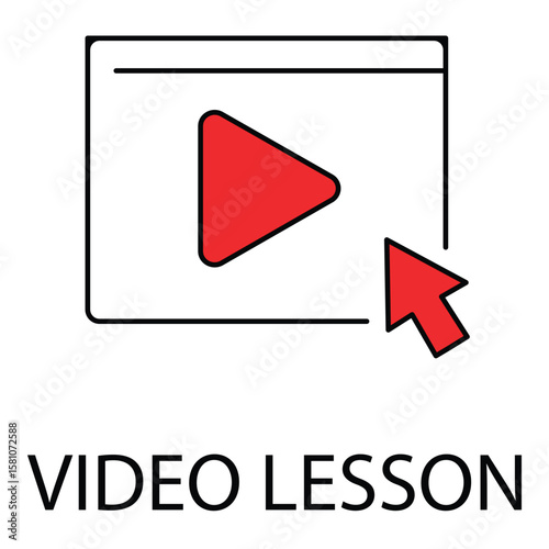 Free Download E-Learning Video Class Vector Icon Illustration - GFXLoad