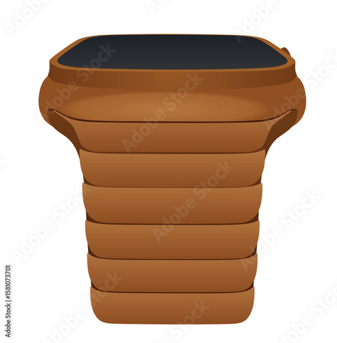 Golden smart hand watch. vector illustration	
