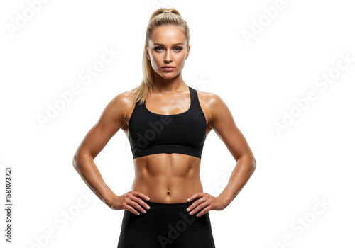 Fit woman isolated on transparent background