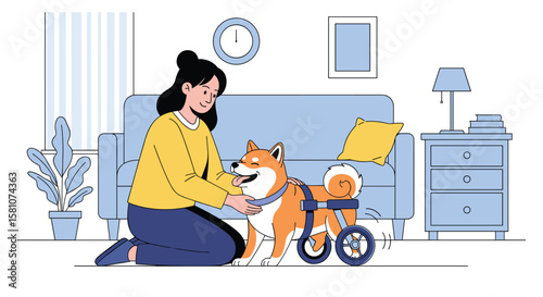 Caring For An Injured Dog Helping Canine Companion In A Wheelchair Get Around