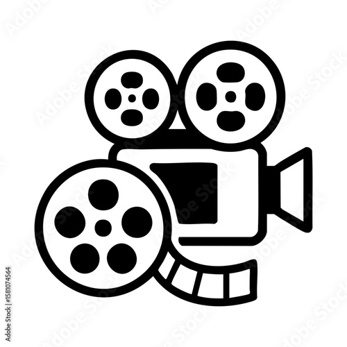 Old movie camera with film reels representing recording and surveillance footage