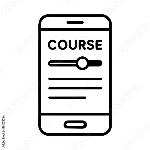 Mobile learning course displayed on smartphone screen for digital education