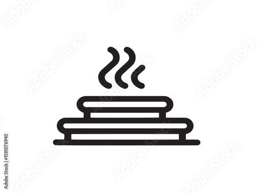 Minimal spa hot spring icon line drawing
