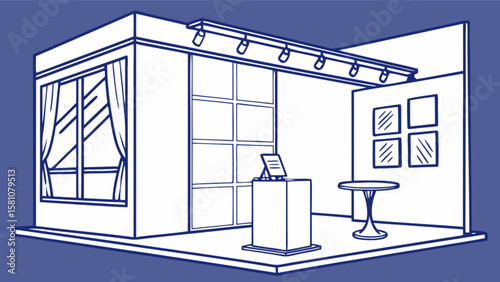 Trade show booth design exhibition stand convention display marketing event fair expo presentation space interior 3d