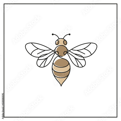 Minimalist Bee Line Art Illustration