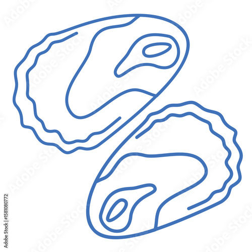 Sketch of oyster. Outline seafood isolated.
