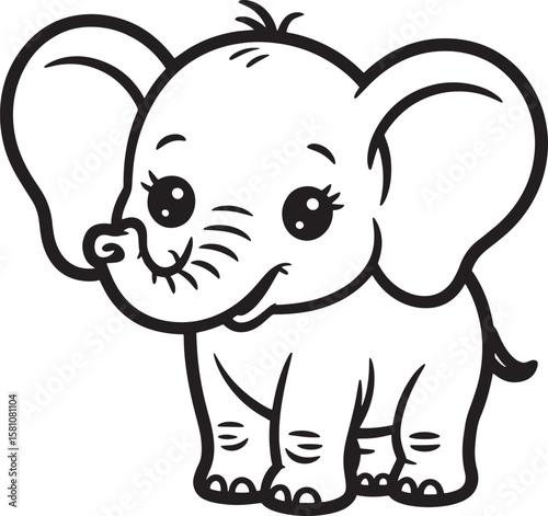 Adorable baby elephant with large ears and playful expression cute animal