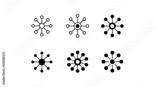 Vector art of a set of minimalist geometric designs and patterns isolated on white background