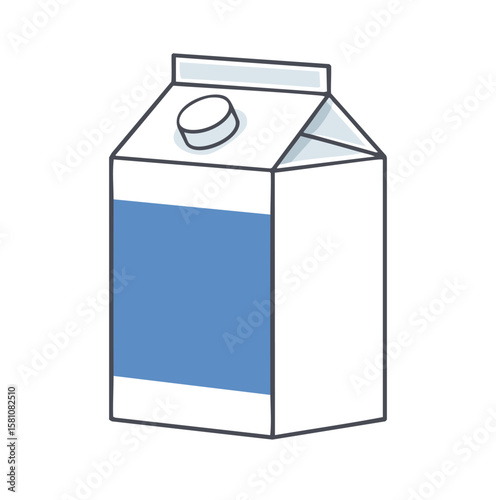 White carton with blue label and cap beverage container