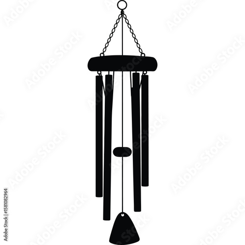 Elegant Black Silhouette Wind Chime Hanging Decor