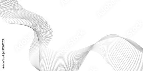 abstract  black wave line intersecting curved lines forming an abstract wave pattern, abstract vector modern gradient white background, abstract wavy lines digital design technology.