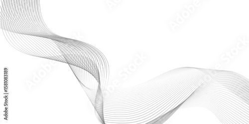 abstract  black wave line intersecting curved lines forming an abstract wave pattern, abstract vector modern gradient white background, abstract wavy lines digital design technology.