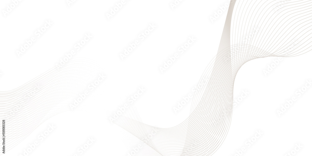 Fototapeta premium Beautiful wave ribbon line on white background, Illuminated paper waves in a warm minimalist composition, modern abstract white wave line digital geometric technology, 