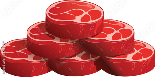 fresh red raw beef shank steak meat, stacked in a pile, cutout png.freshness, meat, steak, beef, red, food, clip, cut out, horizontal, photography, row, transparent, cut-out, lean, stack, close-up,