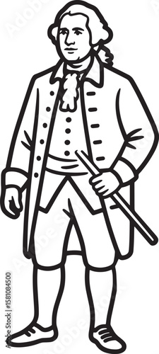 Historical figure black outline person