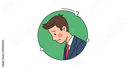 Business Man Feeling Sadness and Disappointment Through Frustration and Concern