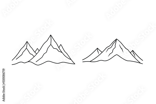 Black and white mountain peaks landscape nature
