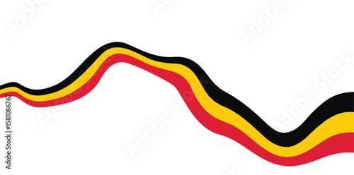 Abstract wavy colorful stripes, Belgium flag color stripes