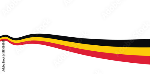 Abstract wavy colorful stripes, Belgium flag color stripes