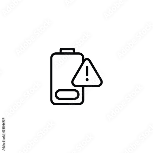 Low Battery Warning Monoline Icon