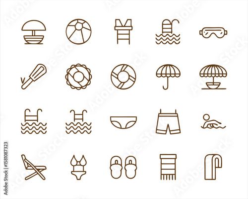 Pool icon set