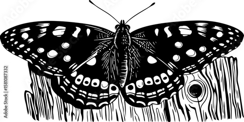 A beautiful colorful swallowtail butterfly with open wings is isolated on a clean white background