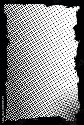 Glitch distorted grungy isolated layers. Grunge halftone vector print overlay background